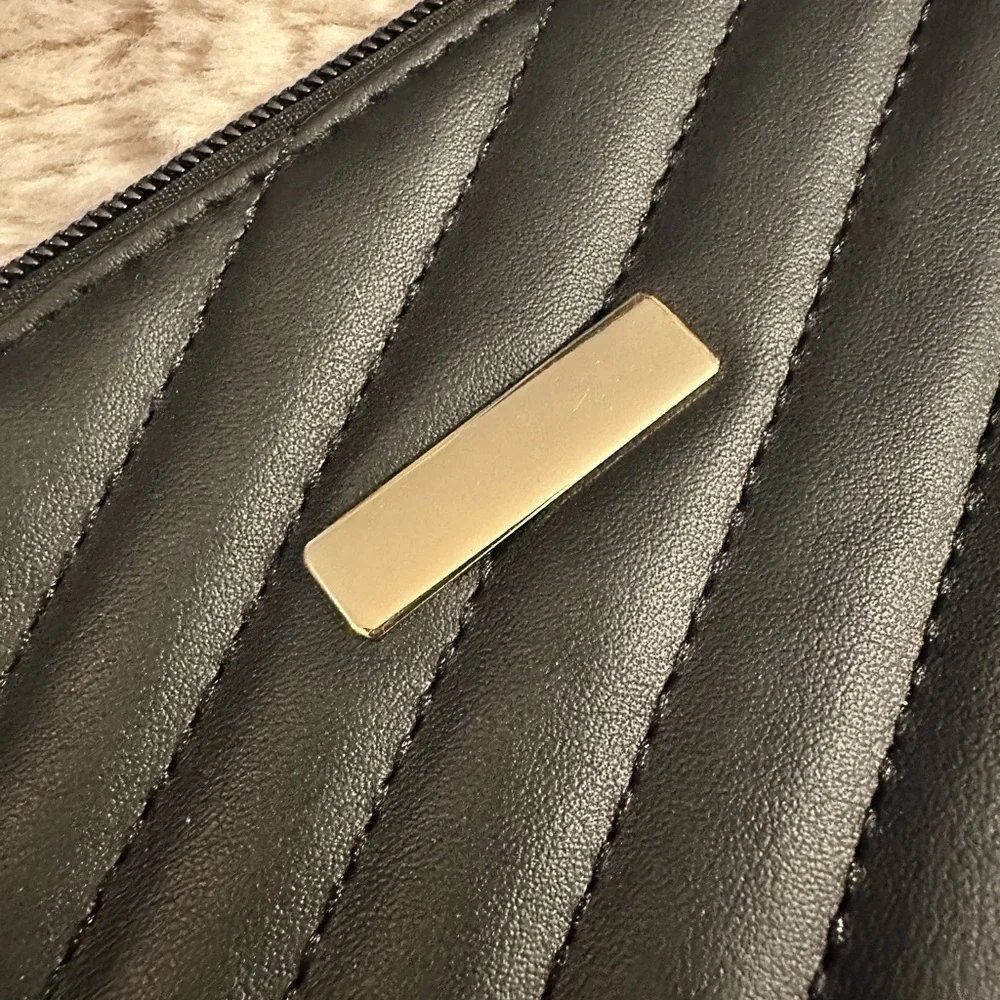 NWOT Black Clutch Purse With Wristlet Strap